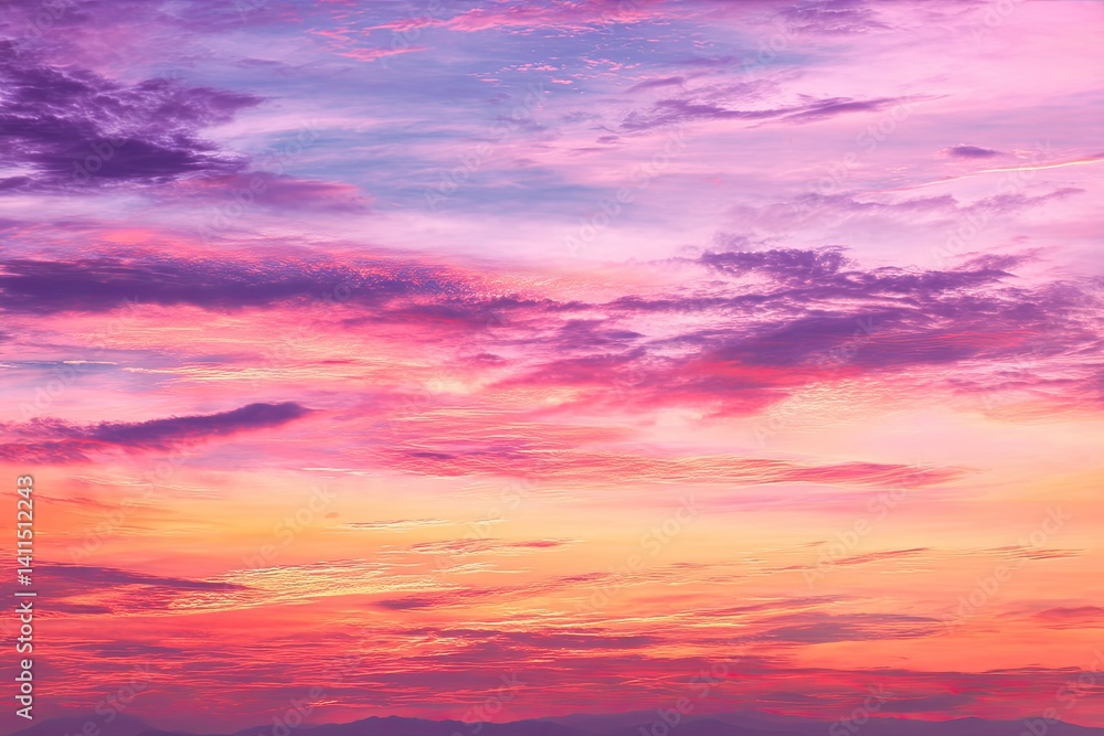 Colorful sunset sky with clouds