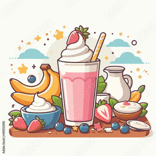 yogurt, fruit, smoothie, fresh, diet, healthy, food, dessert, summer, breakfast, sweet, milk, delicious, milkshake, glass, organic, drink, shake, strawberry, background, cocktail, beverage, berry, dai