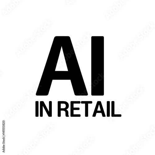 AI in Retail graphic design, innovation in black and white