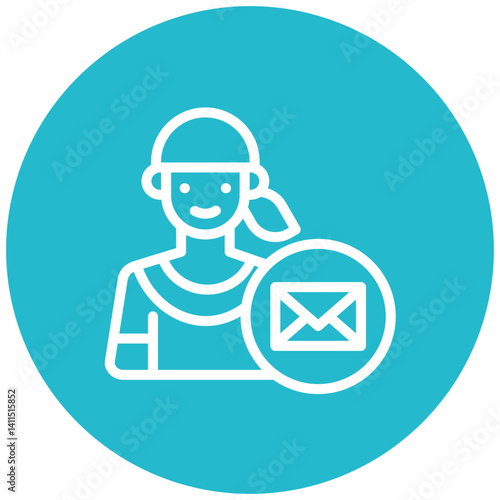 Woman with Envelope Icon
