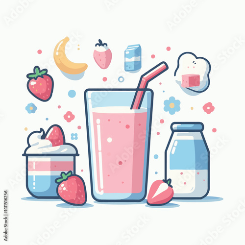 yogurt, fruit, smoothie, fresh, diet, healthy, food, dessert, summer, breakfast, sweet, milk, delicious, milkshake, glass, organic, drink, shake, strawberry, background, cocktail, beverage, berry, dai