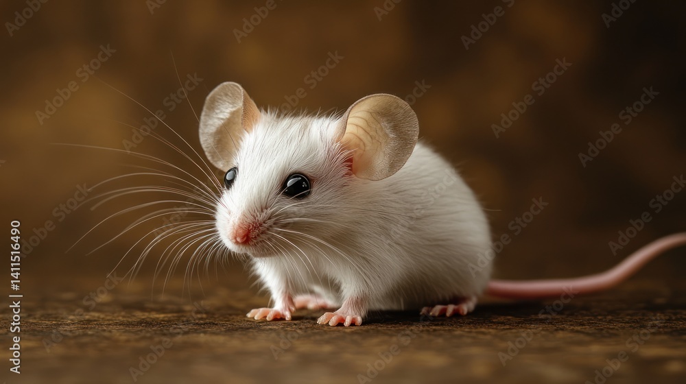 A close up portrait of a small white house mouse A close up portrait of a small white house mouse