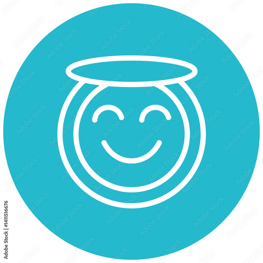 Smiling Face with Halo Icon Smiling Face with Halo Icon