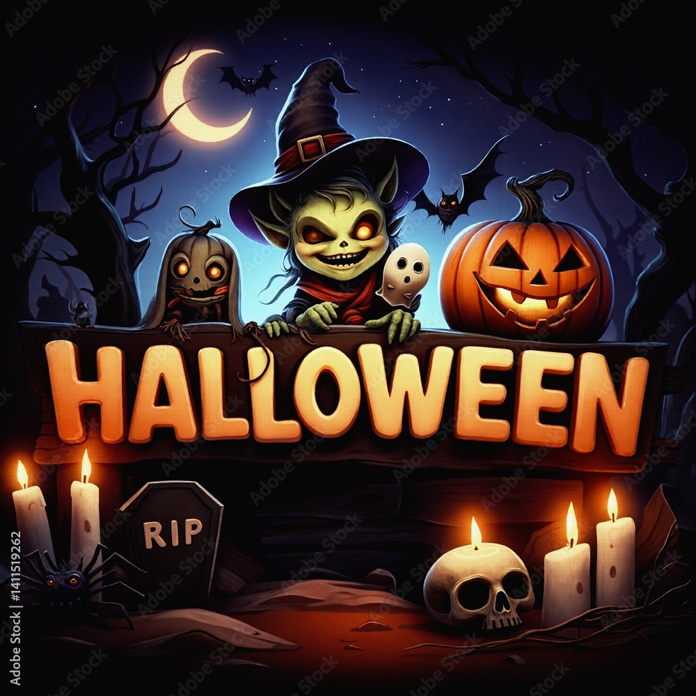 Kartki na święto halloween. Kolorowe czasami śmieszne i straszne jednocześnie.