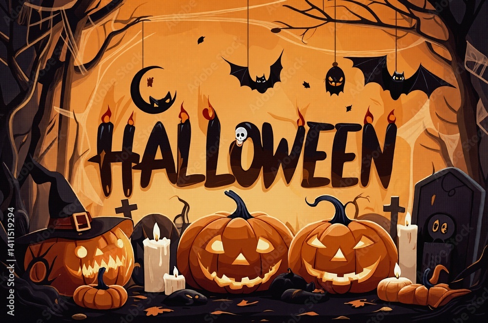 Kartki na święto halloween. Kolorowe czasami śmieszne i straszne jednocześnie.