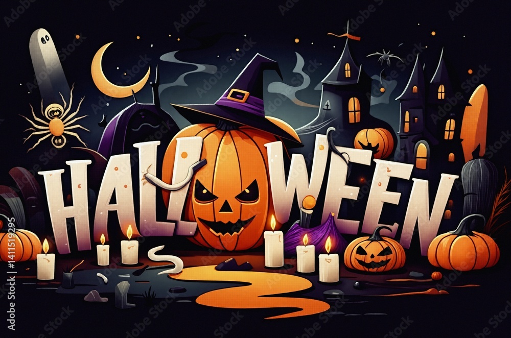 Kartki na święto halloween. Kolorowe czasami śmieszne i straszne jednocześnie.
