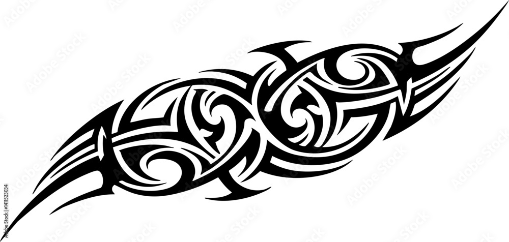 Abstract Tribal Design in Black and White Abstract Tribal Design in Black and White
