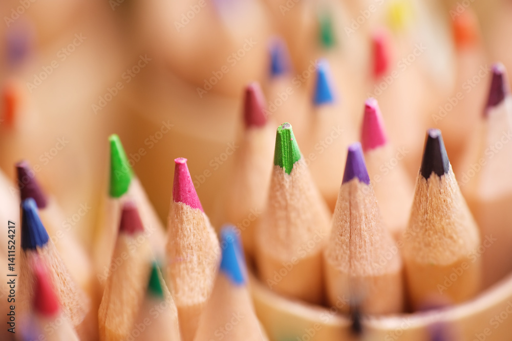 close up of colored pencils close up of colored pencils