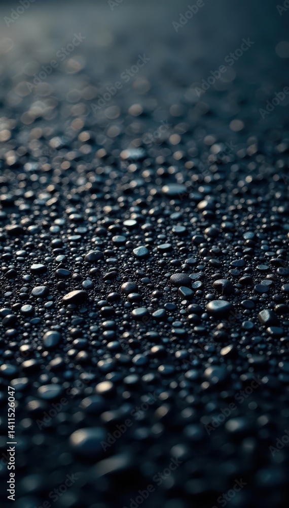Deep black asphalt, granular detail, pitted surface, black asphalt, bitumen Deep black asphalt, granular detail, pitted surface, black asphalt, bitumen