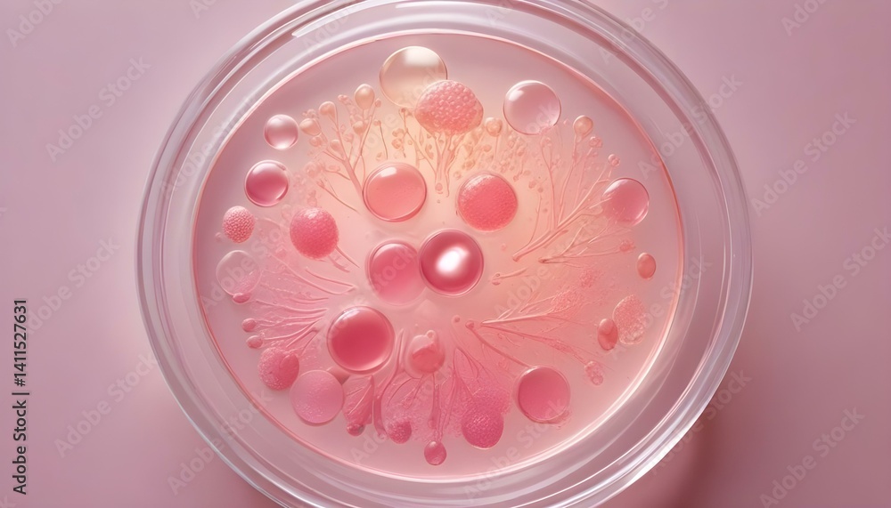 Close-up - the structure of the gel. Transparent cosmetic gel in a Petri dish. Laboratory research and development of cosmetics for body care Close-up - the structure of the gel. Transparent cosmetic gel in a Petri dish. Laboratory research and development of cosmetics for body care