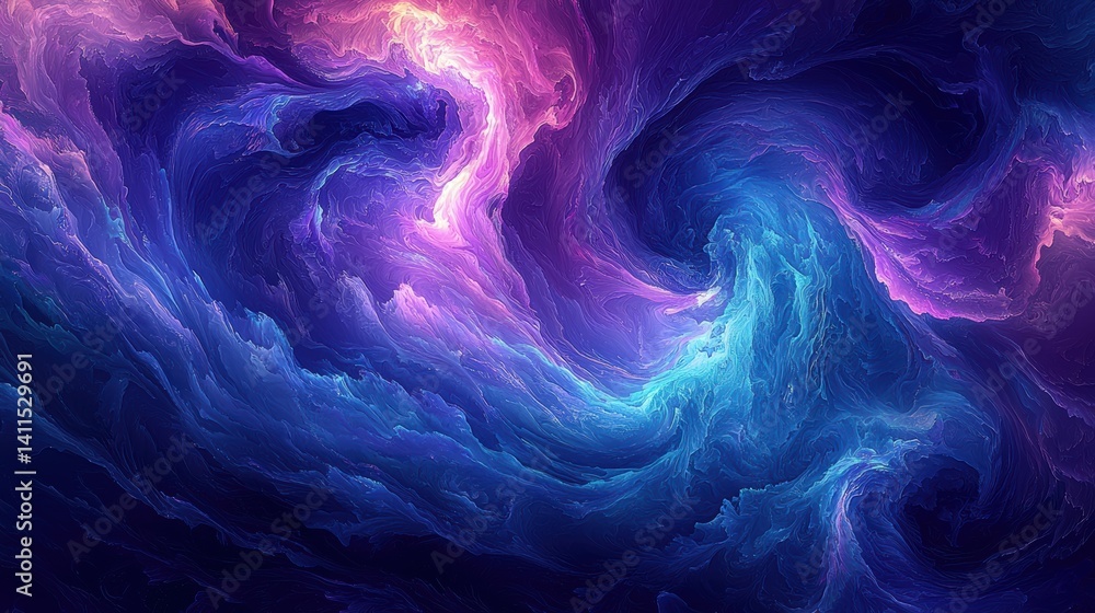 Fototapeta premium Abstract Purple and Blue Swirling Nebula Wallpaper