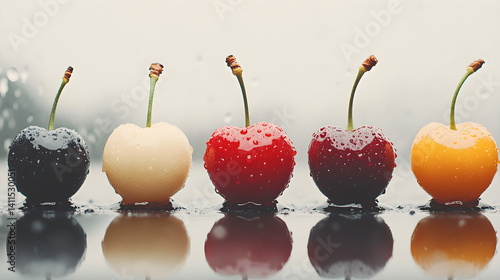 cherries of various colors