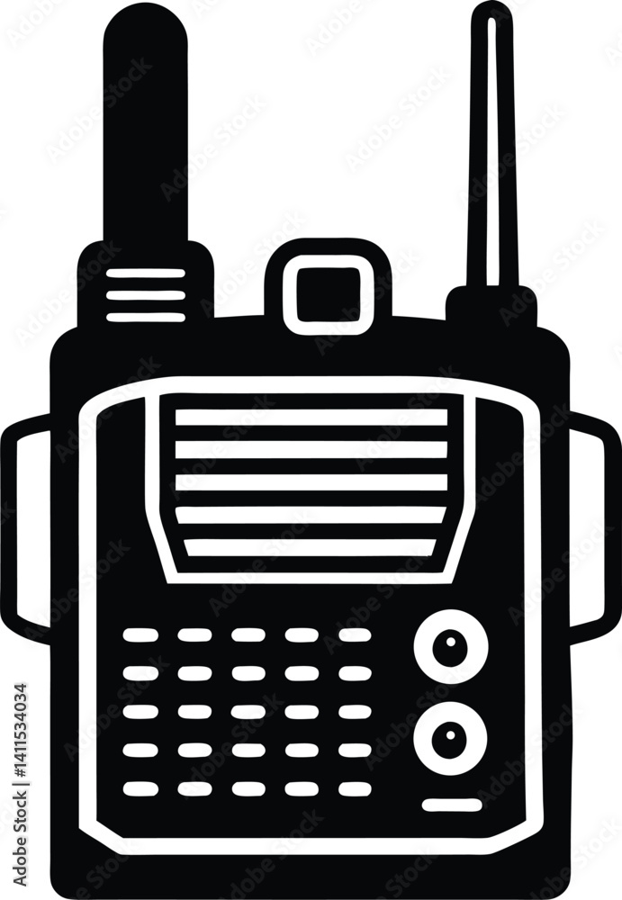 Walkie Talkie Silhouette Vector | Communication, Radio Device & Security Gadget Icon Vector Walkie Talkie Silhouette Vector | Communication, Radio Device & Security Gadget Icon Vector