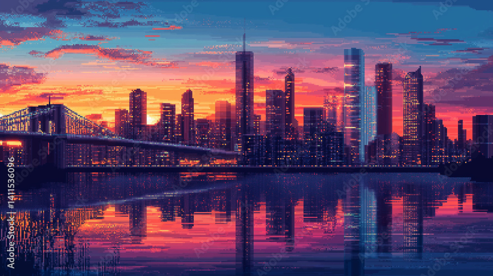 Fototapeta premium Cityscape Reflection