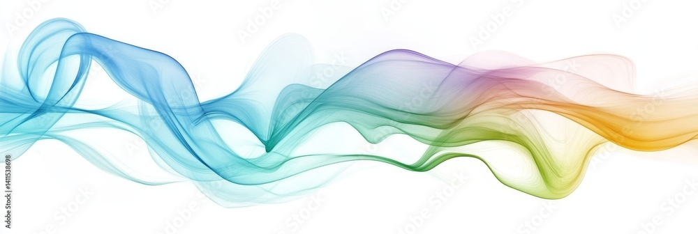 Fototapeta premium Watercolor Dynamic Abstract Wave Design - Symbolizing fluidity, energy, movement, transition, and harmony. A vibrant and dynamic abstract artwork