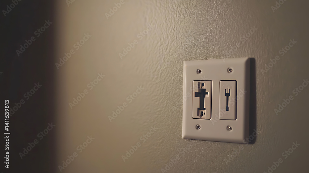 Electrician wiring electrical outlets in a newly constructed home. Featuring electrical wiring and new home construction Electrician wiring electrical outlets in a newly constructed home. Featuring electrical wiring and new home construction
