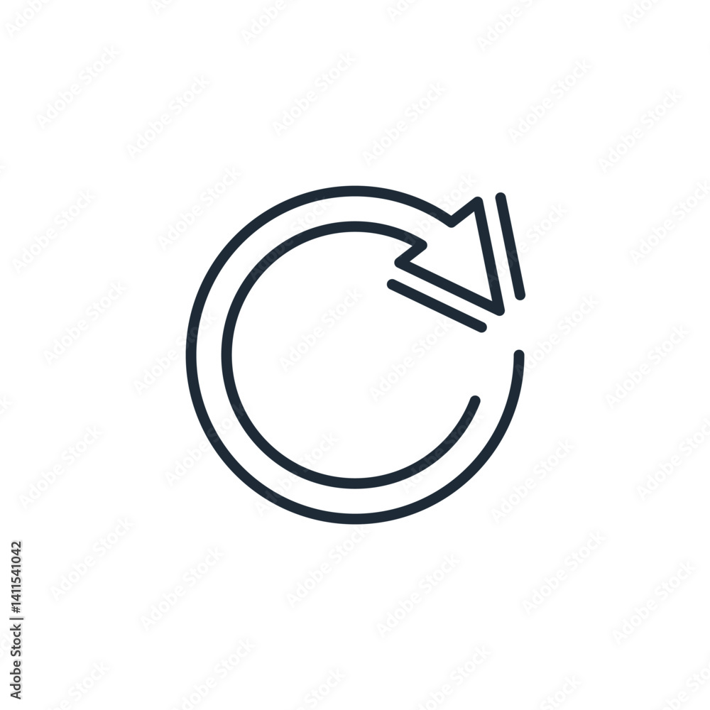 Active movement arrow. Fast motion. Promotion. Vector linear icon isolated on white background. Active movement arrow. Fast motion. Promotion. Vector linear icon isolated on white background.