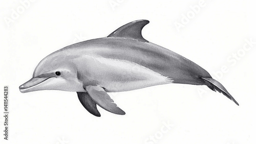 Wave dancer dolphin isolated watercolor vector illustration svg