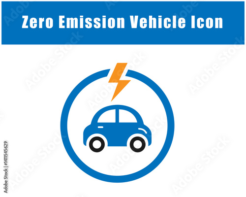 Zero Emission Vehicle vector Icon.
