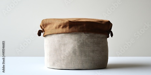 Beige Linen Storage Basket