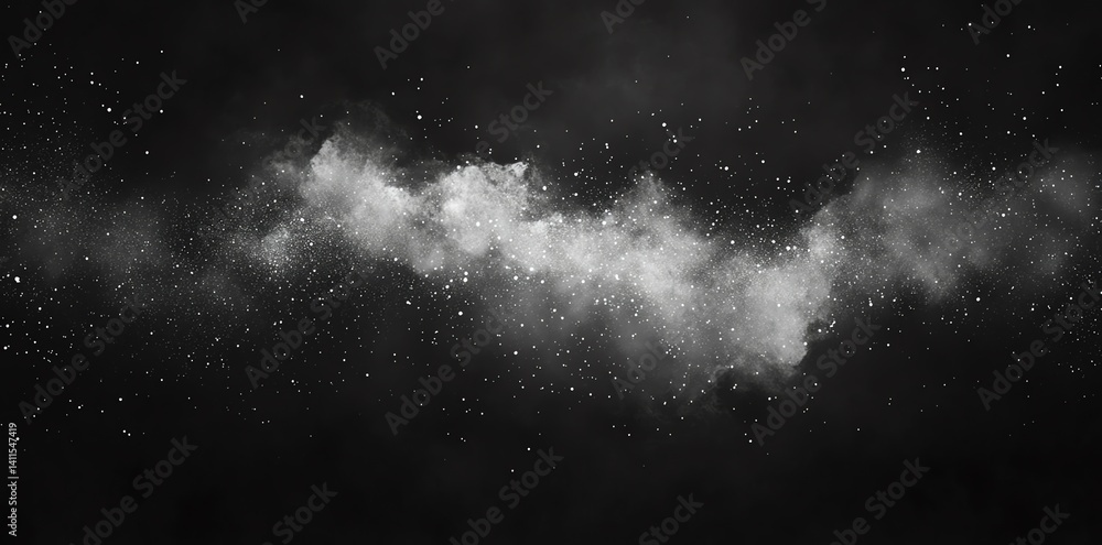 A dark night sky background features a swirling white dust cloud with scattered stars creating a cosmic or magical feel Perfect for fantasy or science fiction projects A dark night sky background features a swirling white dust cloud with scattered stars creating a cosmic or magical feel Perfect for fantasy or science fiction projects