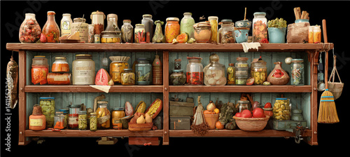 Shelves Full of Preserved Goods and Homemade Delights