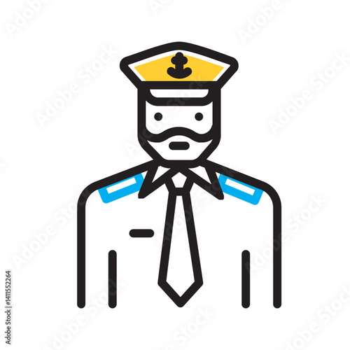 Vector multi color icon for Captain