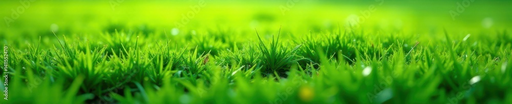 Obraz premium Slightly overgrown grass, faded footprint sequence, natural, earth