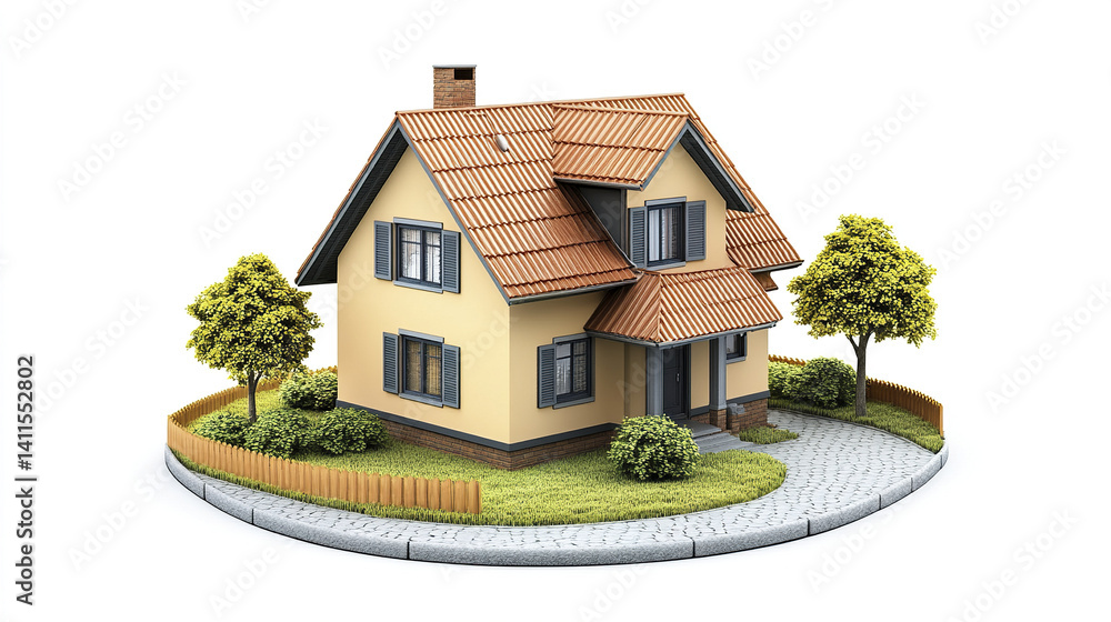 charming house with red roof and garden evokes warmth charming house with red roof and garden evokes warmth