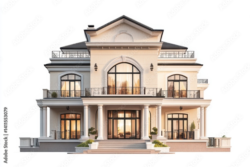 Luxury house isolated on white background