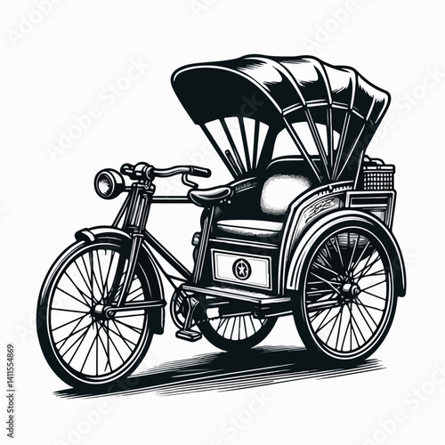 rikshaw vector illustration