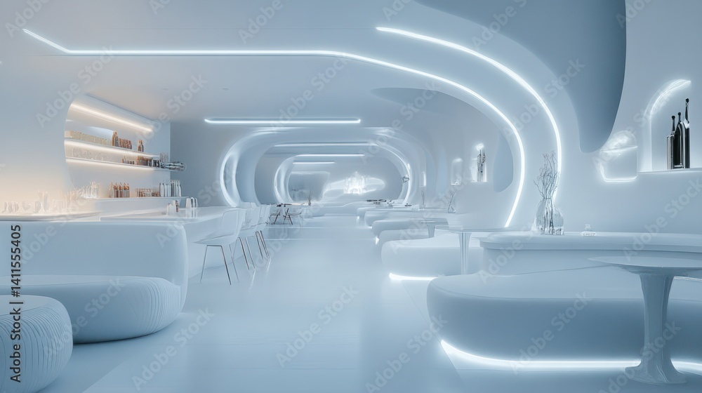 Futuristic Lounge: A Serene Space Odyssey Futuristic Lounge: A Serene Space Odyssey