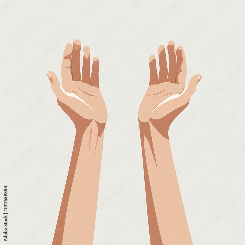 illustration of hope and hands up for god vector ai generative illustration of hope and hands up for god vector ai generative