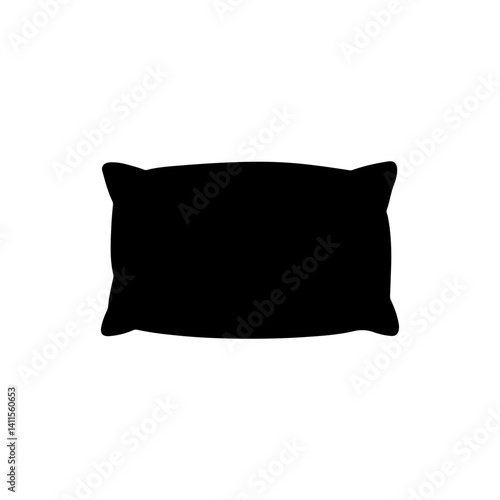 Pillow silhouette icon vector flat design.