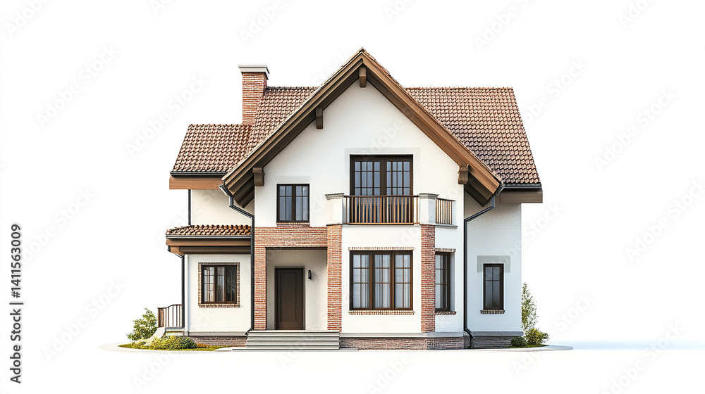 modern two story house with brick accents and gabled roof modern two story house with brick accents and gabled roof
