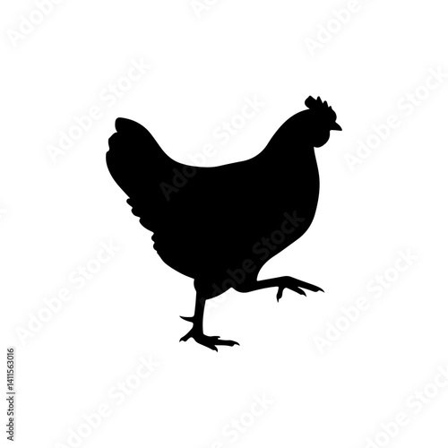 chickens Han silhouette icon vector flat design.