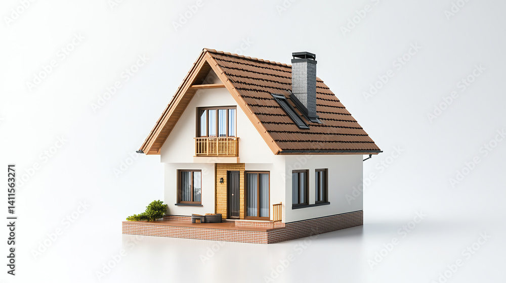 charming small house with gable roof and chimney charming small house with gable roof and chimney