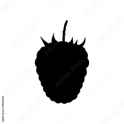 Raspberry silhouette icon vector flat design.