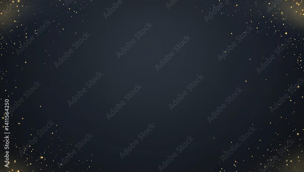 Fototapeta premium Dark background with gold glitter border. Perfect for elegant designs