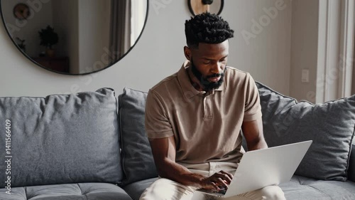 The Man with Laptop Sitting