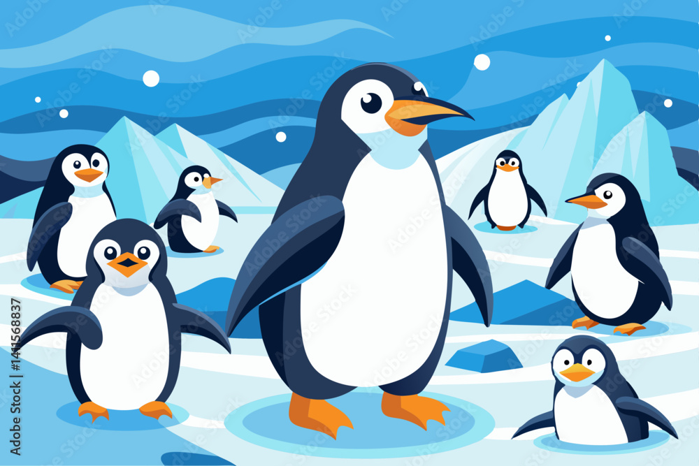 Obraz premium penguins on the beach