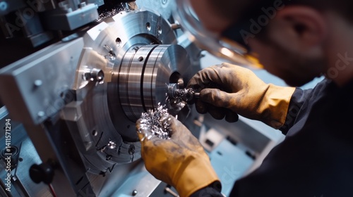 Wallpaper Mural A precision machinist adjusting a CNC lathe in a metal workshop. Featuring craftsmanship and industrial accuracy Torontodigital.ca