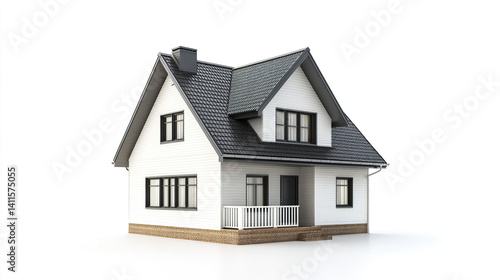 Wallpaper Mural modern white house with dark roof and front porch Torontodigital.ca