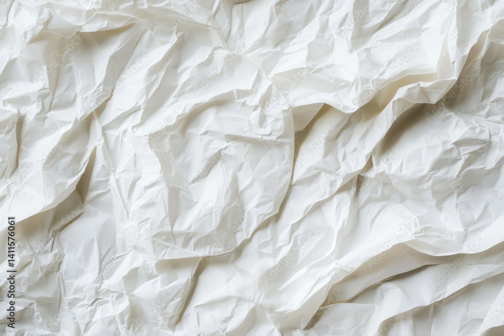 Crumpled white recycled paper texture ideal for creative projects and unique design backgrounds in eco-friendly themes Crumpled white recycled paper texture ideal for creative projects and unique design backgrounds in eco-friendly themes