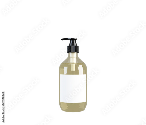 3d rendering of plastic bottles for cosmetics or shampoo