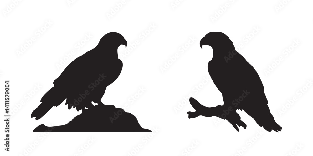 Silhouette of eagle vector icon set illustration isolated on white background. Silhouette of eagle vector icon set illustration isolated on white background.