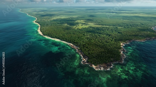 Wallpaper Mural Coastal Tropical Island Aerial View Torontodigital.ca