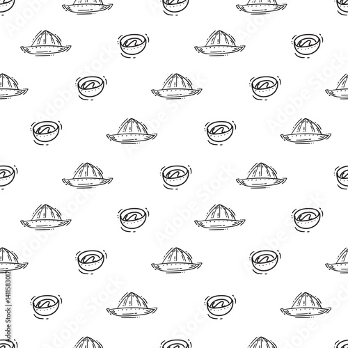 kitchen utensil pattern. kitchenware seamless pattern. doodle kitchen background