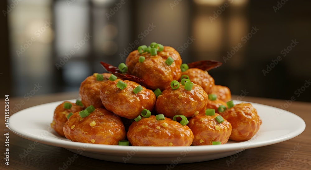 Gobi appetizer Manchurian pile on plate Gobi appetizer Manchurian pile on plate