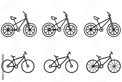 mountain bike line art with nature scenery view